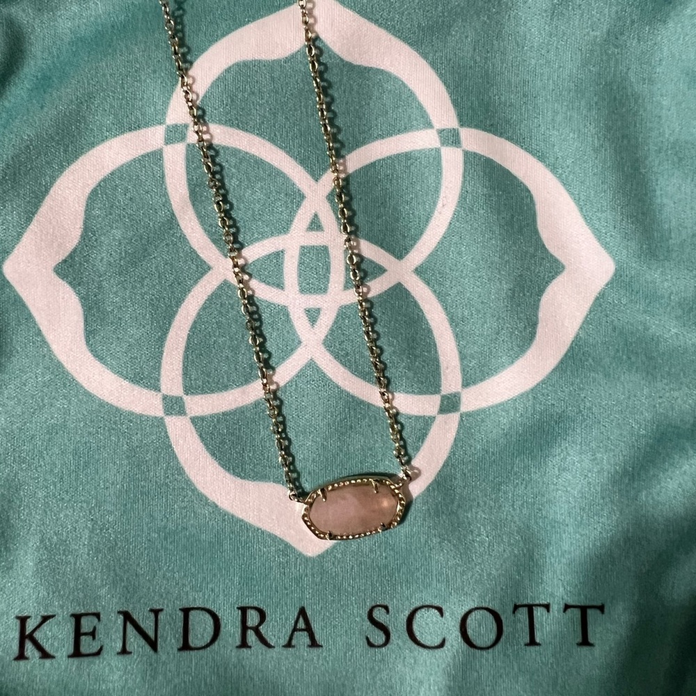 Kendra Scott Rose Quartz Elisa Pendant Necklace